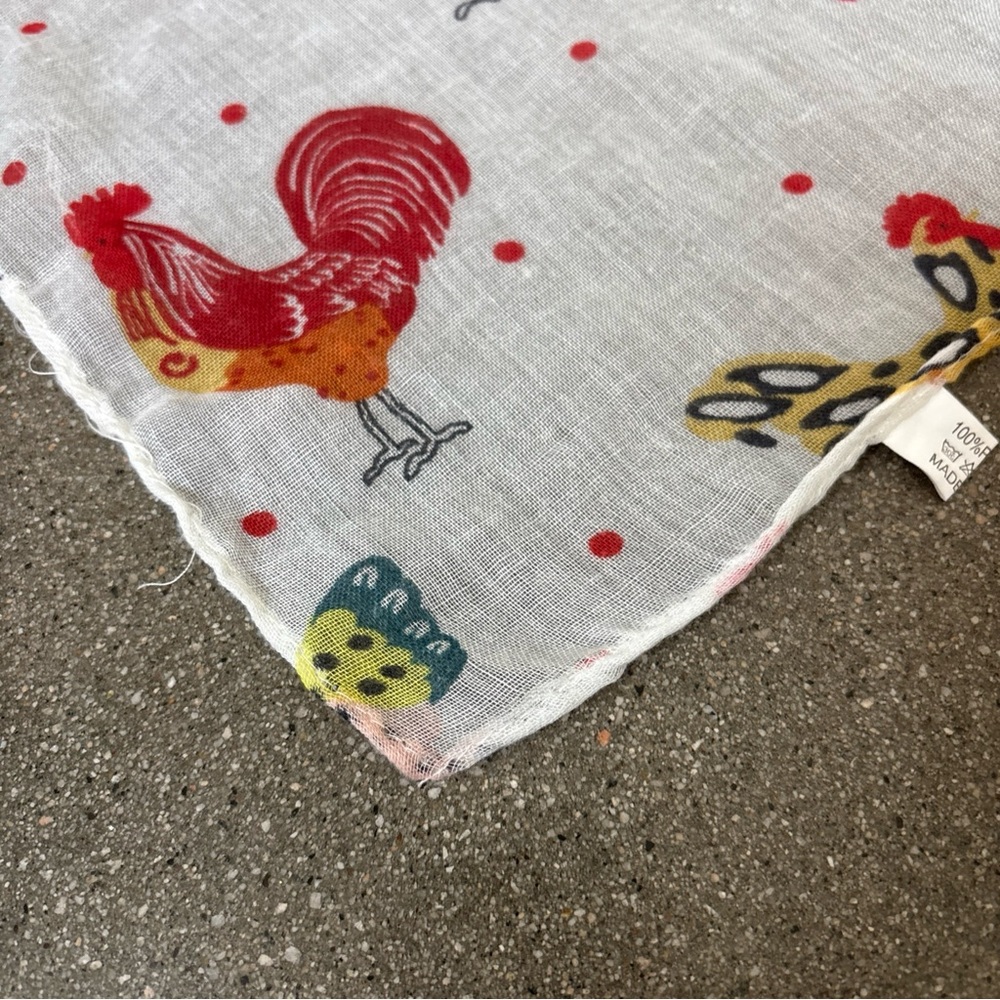 Colorful Rooster Print Scarf - Picture 10 of 12